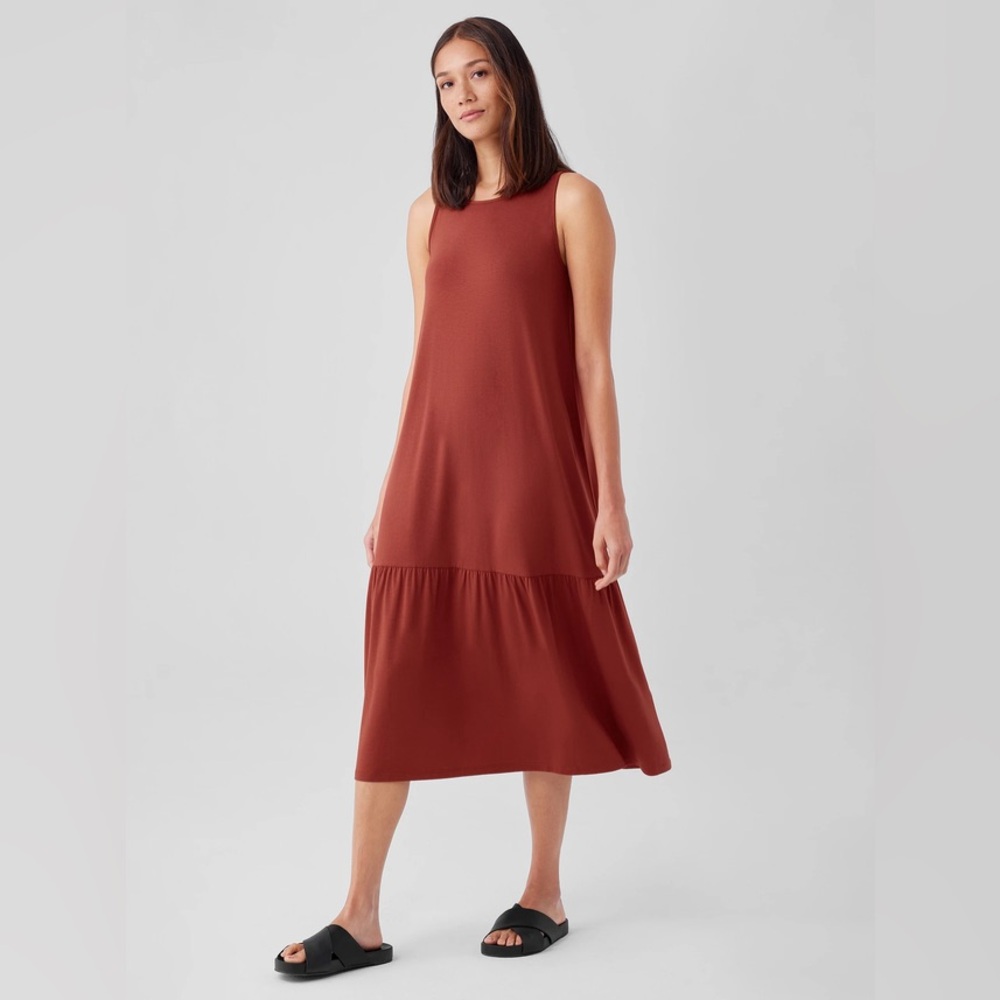 Eileen Fisher Fine Jersey Tiered Dress - Picture 9 of 9